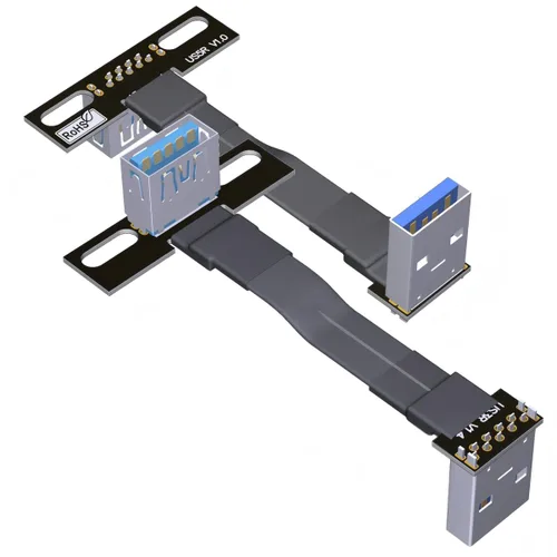 Vista 11 de ADT-Link - Cable de extensión USB 3.0 tipo A macho a USB A hembra, 90 FPV, delgado, plano, suave, flexible, FPC (3.9 in, S2A-S4B)