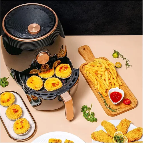 Vista 3 de Freidora de aire - 100℉ a 450℉ 3.7L Horno caliente Cocina Fácil Pantalla Táctil Precalentar Negro