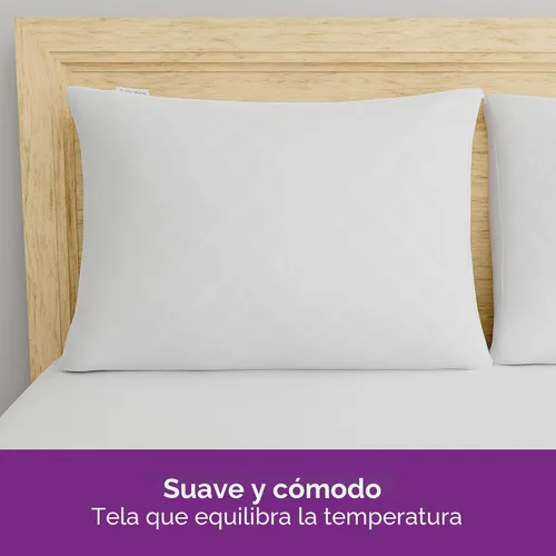 Vista 3 de Juego de 4 protectores de almohada AllerEase estándar/Queen – Equilibrio de temperatura, recomendado por alergólogos, protectores transpirables