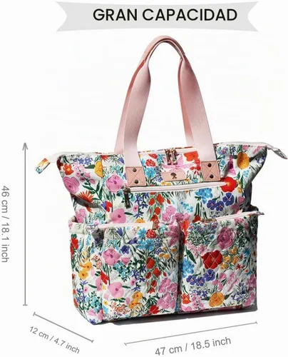 Vista 2 de ESVAN Bolsa de pañales Totepack Mochila 2 en 1 para mujer, multifuncional, de gran capacidad, con bolsillos aislados, viaje