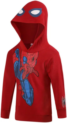 Vista 4 de Marvel Sudadera con capucha Spiderman para niños pequeños y pequeños, color rojo