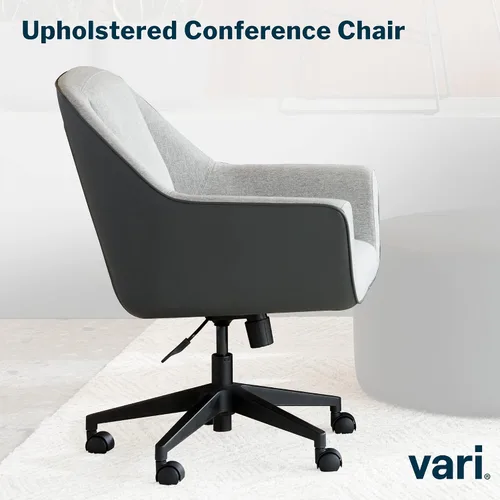 Vista 4 de Vari Silla tapizada para conferencias – Sterling/Graphite Grey