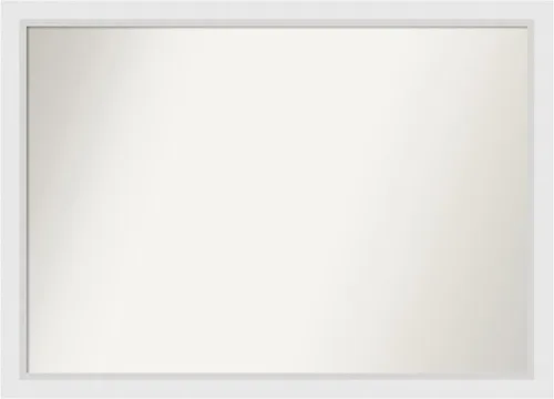 Vista 101 de Amanti Art Espejo de baño blanco para sobre el fregadero, 24 x 26 pulgadas, espejo rectangular blanco y blanco, marco de madera contemporáneo