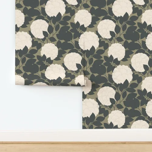 Vista 4 de Papel tapiz para despegar y pegar, flores vintage, floral, naturaleza, neutro, rosa, jardín, peonías botánicas, papel tapiz extraíble personalizado