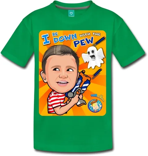 Vista 8 de FGTeeV - Camiseta de manga corta con el Pew para niños, Juvenil L