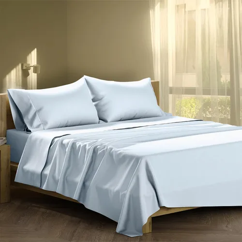 Vista 13 de XOOX Linen Juego de Sábanas de Algodón 100% Twin - Sábanas de Algodón de 500 Thread Count Tamaño Twin, Extra Suaves, Tejido Satén, Sábanas