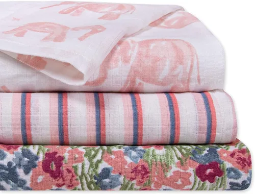 Vista 9 de Burt's Bees Baby - Mantas de muselina de algodón para bebé, paquete de 3, multiusos, ligeras y transpirables, 100% algodón orgánico