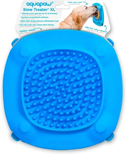 Vista 9 de Aquapaw Alfombrilla de silicona para lamer perros – Almohadilla de alimentación lenta con ventosa – Ayuda calmante para el tiempo del baño y aseo