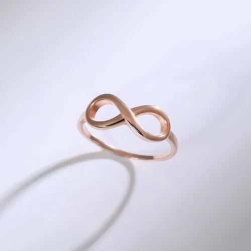 Vista 3 de SOMEN TUNGSTEN Anillo de plata de ley 925 con nudo infinito, anillo de boda de eternidad, tamaño 4-11