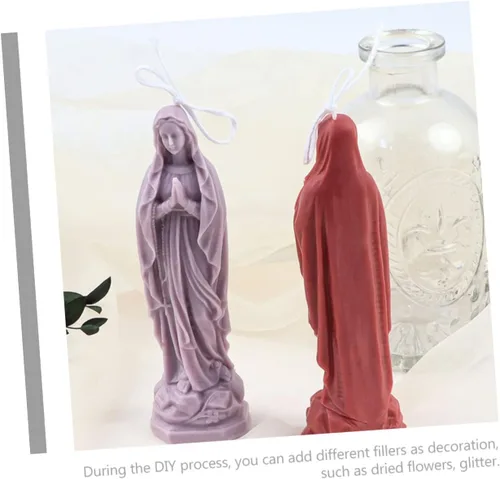 Vista 9 de EXCEART DIY Virgen María perfumada vela molde de silicona artesanal resina molde de fundición