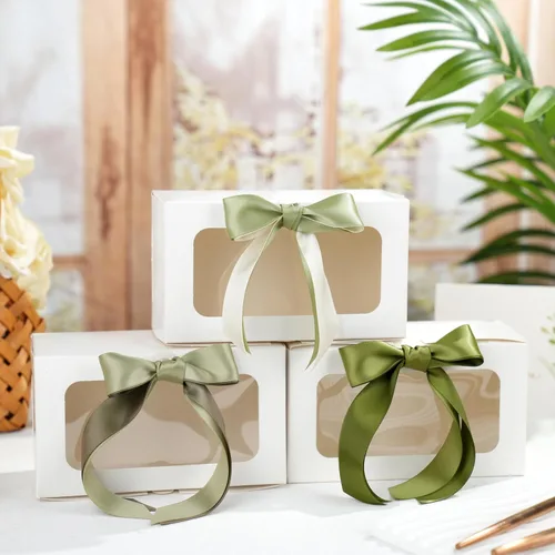 Vista 4 de Sage Green Satin Ribbon 1 Inch x 60 Yards, 6 Rolls Sage 1
