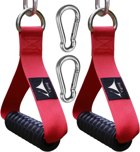 Vista 10 de Heavy Duty Gym Exercise Handles Attachment for Cable Machine,Resistance Band,Pulley System Home Fitness Workout Equipment, with Elastic Rubber Grip