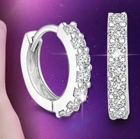 Vista 4 de Hoop Earrings,Fashion Cubic Zirconia Hoop Earrings,Silver Plated Round CZ Huggie Hoops Small Hoop Earrings for Women Girls