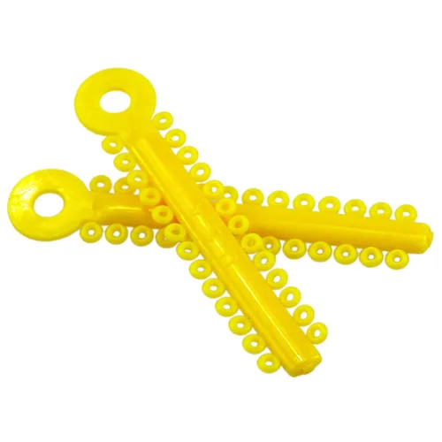 Vista 5 de Lazos dentales de ligadura de goma elástica de ortodoncia multicolor 1040 PCS/BOLSA (AMARILLO (2 #))