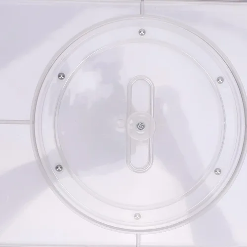 Vista 6 de Refrigerator Turntable Organizer, Square Clear Acrylic PET Lazy Susan Tray, 360° Rotating Fridge Caddy for Cabinet Pantry Kitchen Countertop, Food