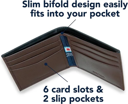 Vista 6 de Nautica Pop Color Leather Bifold Wallet