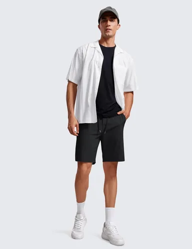 Vista 3 de CRZ YOGA Men's Four-Way Stretch Workout Shorts - 9'' Linerless Soft Durable for Casual Athletic with Pockets