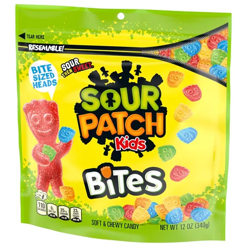 Vista 13 de SOUR PATCH KIDS Bites Soft & Chewy Candy, caramelos a granel, 12 bolsas de 12 oz