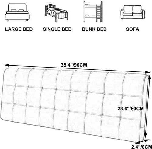 Vista 7 de Almohada rectangular para cabecera de lectura, cojín de gran tamaño, respaldo lumbar, respaldo de posicionamiento, soporte de espalda para sofá