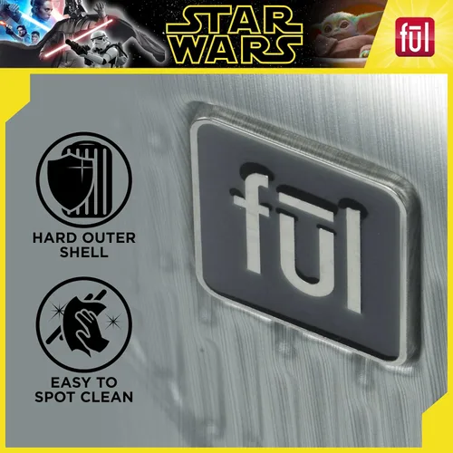 Vista 5 de FUL Star Wars Darth Vader - Maleta rígida con ruedas en relieve, plateado, Ful Star Wars Darth Vader - Maleta rígida con ruedas en relieve