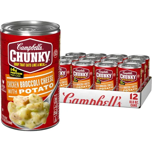 Vista 13 de Sopa Campbell’s Chunky, Sopa de Pollo con Brócoli y Queso, Lata de 18.8 Oz