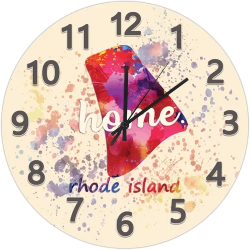 Vista 103 de UFunhome Reloj de pared con mapa del estado de Nevada, acuarela, Estados Unidos, reloj redondo de madera, funciona con pilas, silencioso, sin