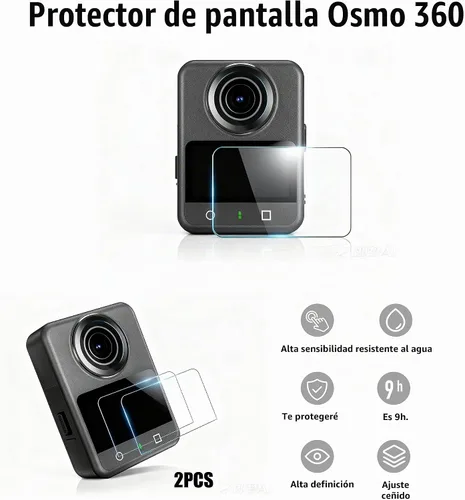 Vista 4 de PellKing Protectores de lente para DJI Osmo 360, protector de lente con funda de cámara y protector de pantalla, kit de accesorios para cámara