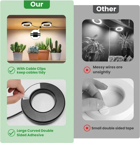 Vista 6 de Wiaxulay Luces de cultivo para plantas de interior, 48 luces LED de espectro completo, lámpara de cultivo debajo del gabinete con temporizador