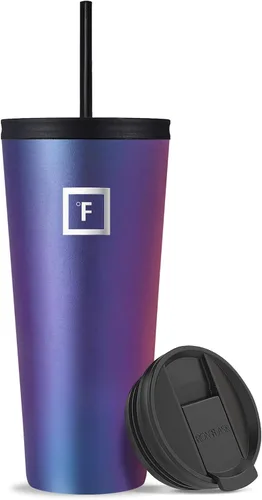 Vista 12 de IRON °FLASK Taza clásica - Botella de agua de acero inoxidable aislada al vacío, de doble pared, taza para beber, taza de viaje aislada