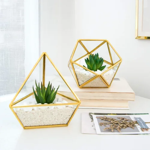 Vista 2 de Mkono Decoración de escritorio artificial en maceta, decoración de oficina para mujeres, estantería de plantas falsas en miniatura, decoración