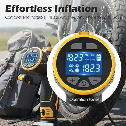 Vista 3 de Inflador de neumáticos inalámbrico compatible con batería Dewalt de 20 V MAX, bomba de aire de mano de 150 PSI, compresor de aire portátil