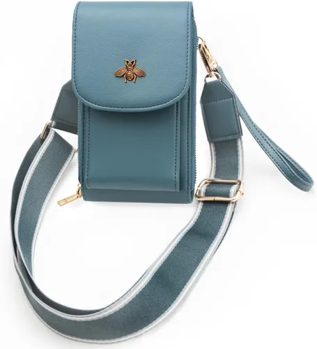 Vista 6 de CrossBody Bolsas con pantalla táctil para teléfono celular, bolsillo con cremallera, bloqueo RFID, tarjetero para iPhone para mujer