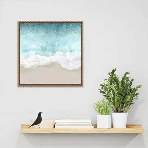 Vista 6 de Amanti Art Lienzo enmarcado para pared, 16 x 16 pulgadas, olas del océano II, por Maggie Olsen, lienzo enmarcado para pared, obras de arte de playa