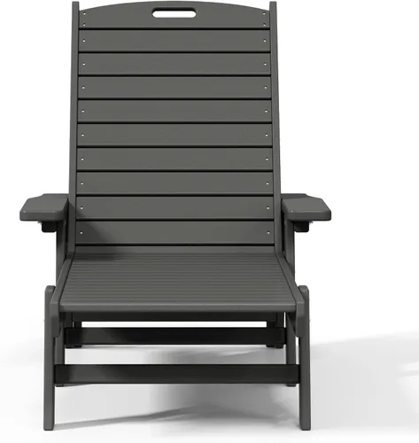 Vista 12 de Tumbona reclinable de polietileno HDPE Laguna, color negro