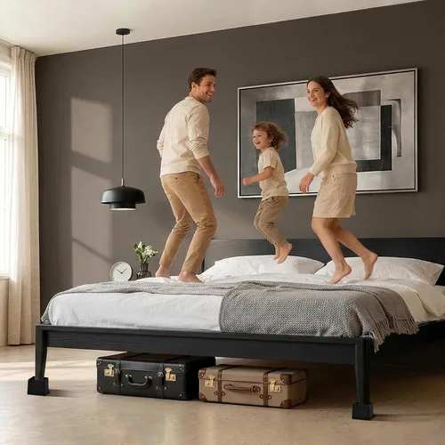 Vista 2 de Elevadores de cama resistentes, 3 pulgadas de alto (interior de 2 pulgadas de alto), borde elevado de 1 pulgada, carga de 2600 libras, para marco
