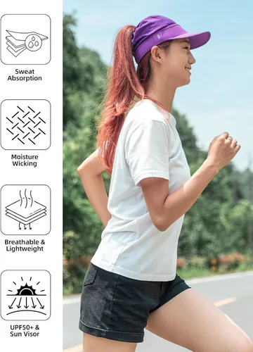 Vista 4 de ROCKBROS Gorra de ciclismo para hombres y mujeres, con visera elástica, para correr, con ala suave, secado rápido, no estructurada