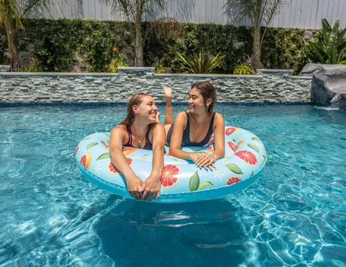 Vista 3 de PoolCandy Flotadores inflables para piscina, tumbonas, sillas de sol y piscinas de sol con estampado de pomelo