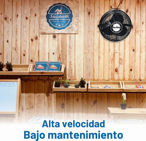 Vista 3 de Air King 9312 Ventilador de pared de acero con recubrimiento en polvo, negro
