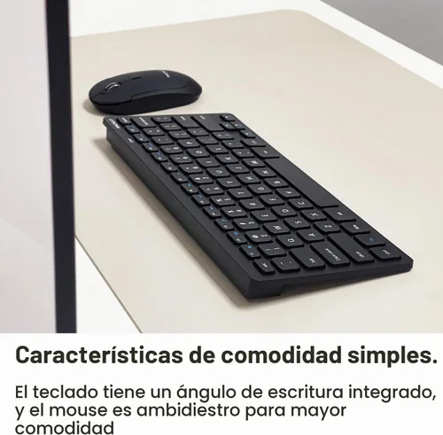 Vista 6 de Macally Pequeño teclado inalámbrico y mouse combinados – Dúo de productividad silencioso – Teclado compacto inalámbrico 2.4G y mouse para PC – Mini