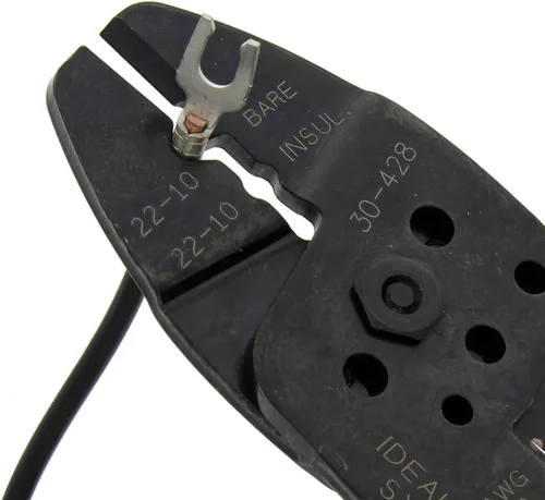 Vista 7 de IDEAL Electrical 30-428 Combo de tira y herramienta de crimpado, crimpadora de alambre de precisión, pelacables con 3 nidos de engarzado, agarre