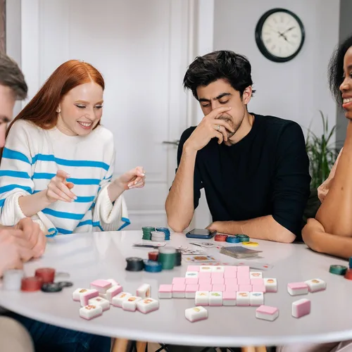 Vista 8 de Shinylin Pink - Juego de bloques Mahjong para 2 jugadores, regalo para Rosa