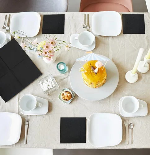 Vista 6 de Servilletas de cóctel negras de 2 capas, servilletas de bebidas, servilletas de postre, servilletas de papel desechables para bodas, fiestas