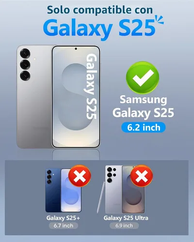 Vista 2 de ATATOO Funda tipo cartera para Samsung Galaxy S25, tarjetero integrado (3-5 tarjetas) [bloqueo RFID] y cubierta de cámara deslizante, protección