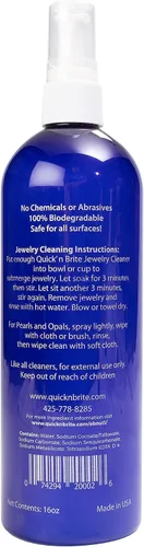 Vista 2 de Quick N Brite Kit limpiador de joyas con cepillos de limpieza grandes y pequeños, 16 onzas