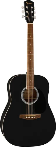 Vista 3 de Fender FA-25 Dreadnought, diapasón de nogal, golpeador negro, negro