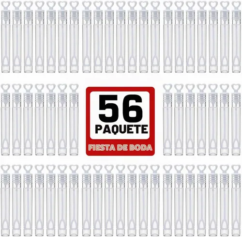 Vista 2 de Paquete de 56 varitas de burbujas blancas para boda, mini varitas
