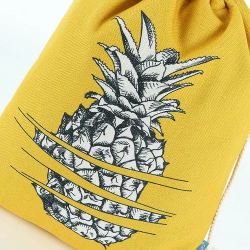 Vista 6 de Miomao Mochila con cordón estilo piña, bolsa de lona para deportes de playa