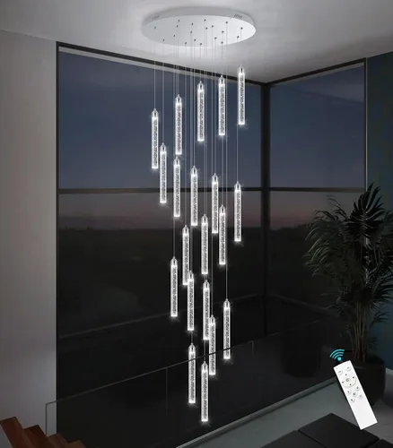 Vista 36 de Candelabros de cristal modernos de 1 luz LED regulable Iluminación colgante para isla de cocina, comedor, pasillo
