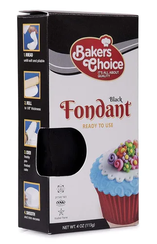 Vista 7 de Baker's Choice Glaseado de fondant negro, 4 onzas, listo para usar, para decoración de pasteles, fácil de enrollar, moldeable, kosher, sin lácteos