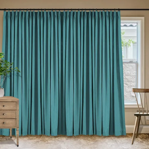 Vista 9 de Frelement Cortinas plisadas de lino de algodón de 100 pulgadas de ancho y 102 pulgadas de largo, cortinas con reducción de ruido para sala